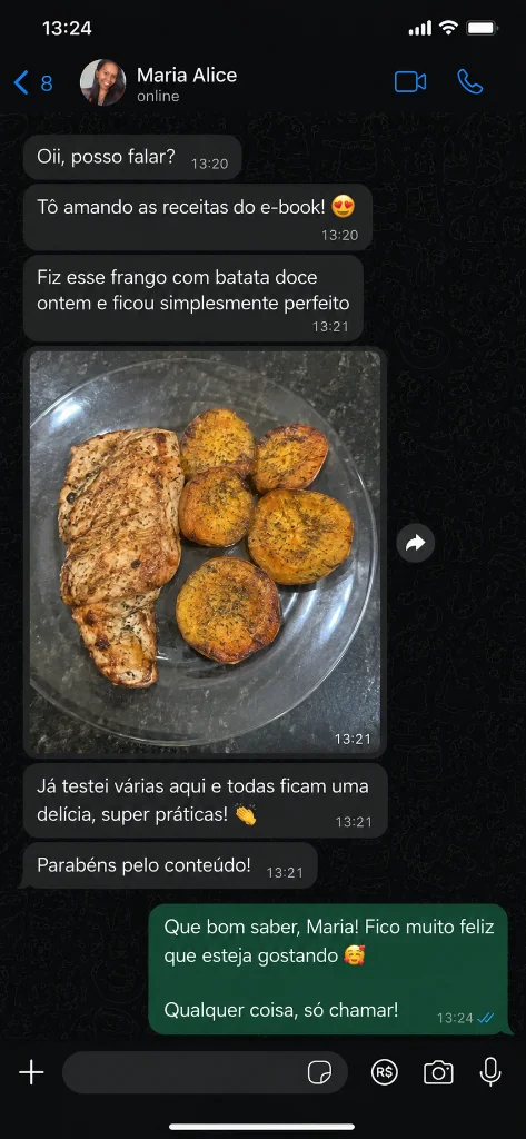 Depoimento Maria Alice no WhatsApp