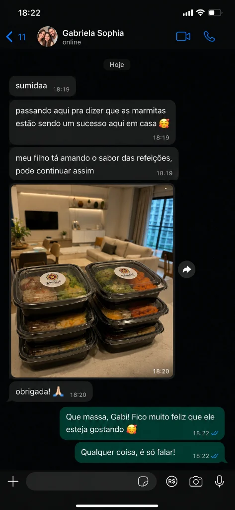 Depoimento Gabriela Sophia no WhatsApp